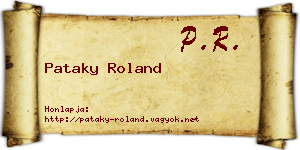 Pataky Roland névjegykártya